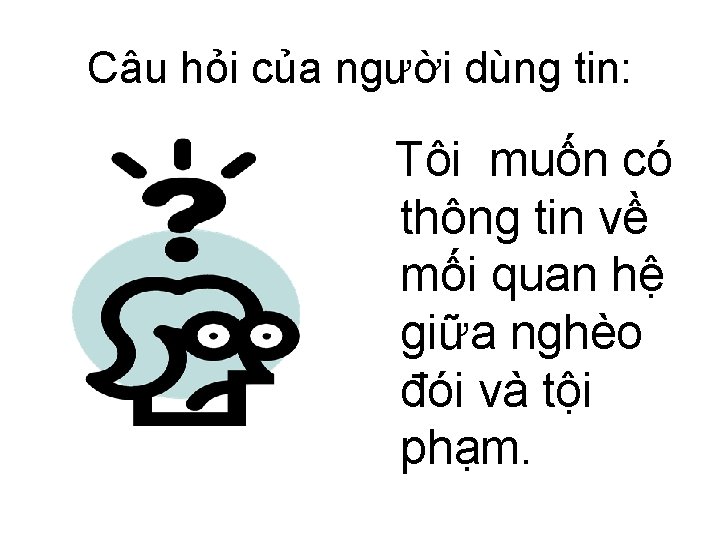 Câu hỏi của người dùng tin: Tôi muốn có thông tin về mối quan