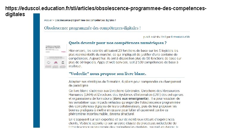 https: //eduscol. education. fr/sti/articles/obsolescence-programmee-des-competencesdigitales 