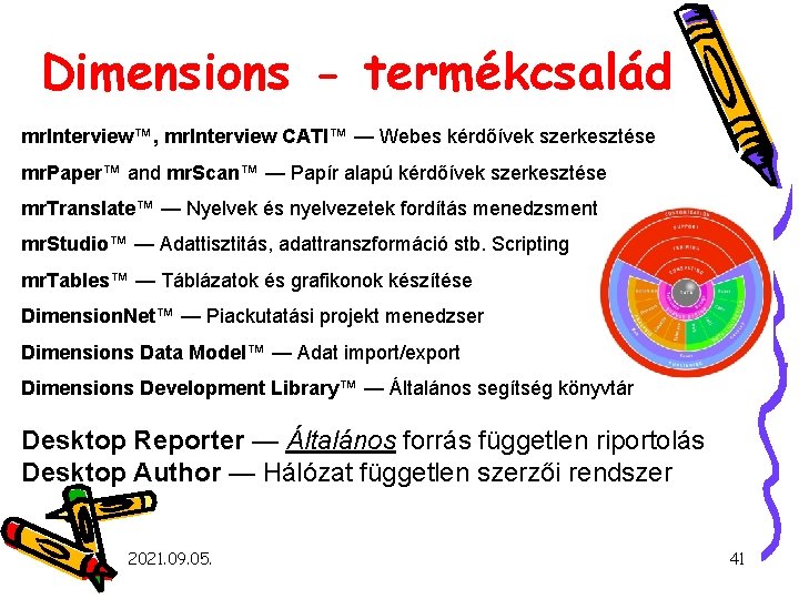 Dimensions - termékcsalád mr. Interview™, mr. Interview CATI™ — Webes kérdőívek szerkesztése mr. Paper™