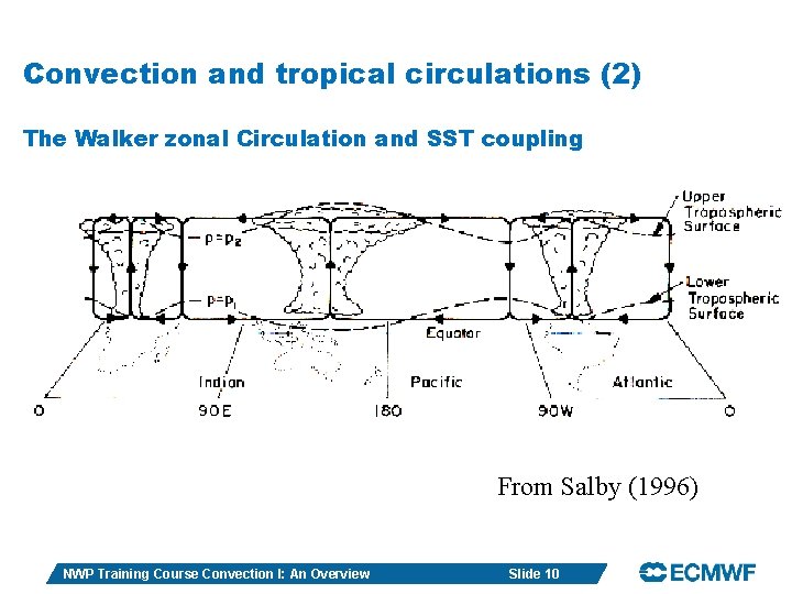 Convection and tropical circulations (2) The Walker zonal Circulation and SST coupling From Salby