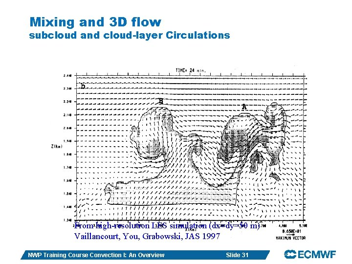 Mixing and 3 D flow subcloud and cloud-layer Circulations From high-resolution LES simulation (dx=dy=50