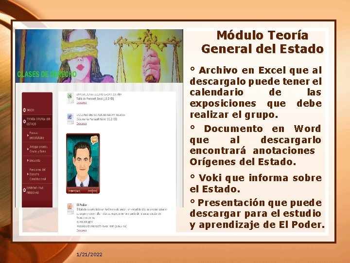 Módulo Teoría General del Estado ° Archivo en Excel que al descargalo puede tener