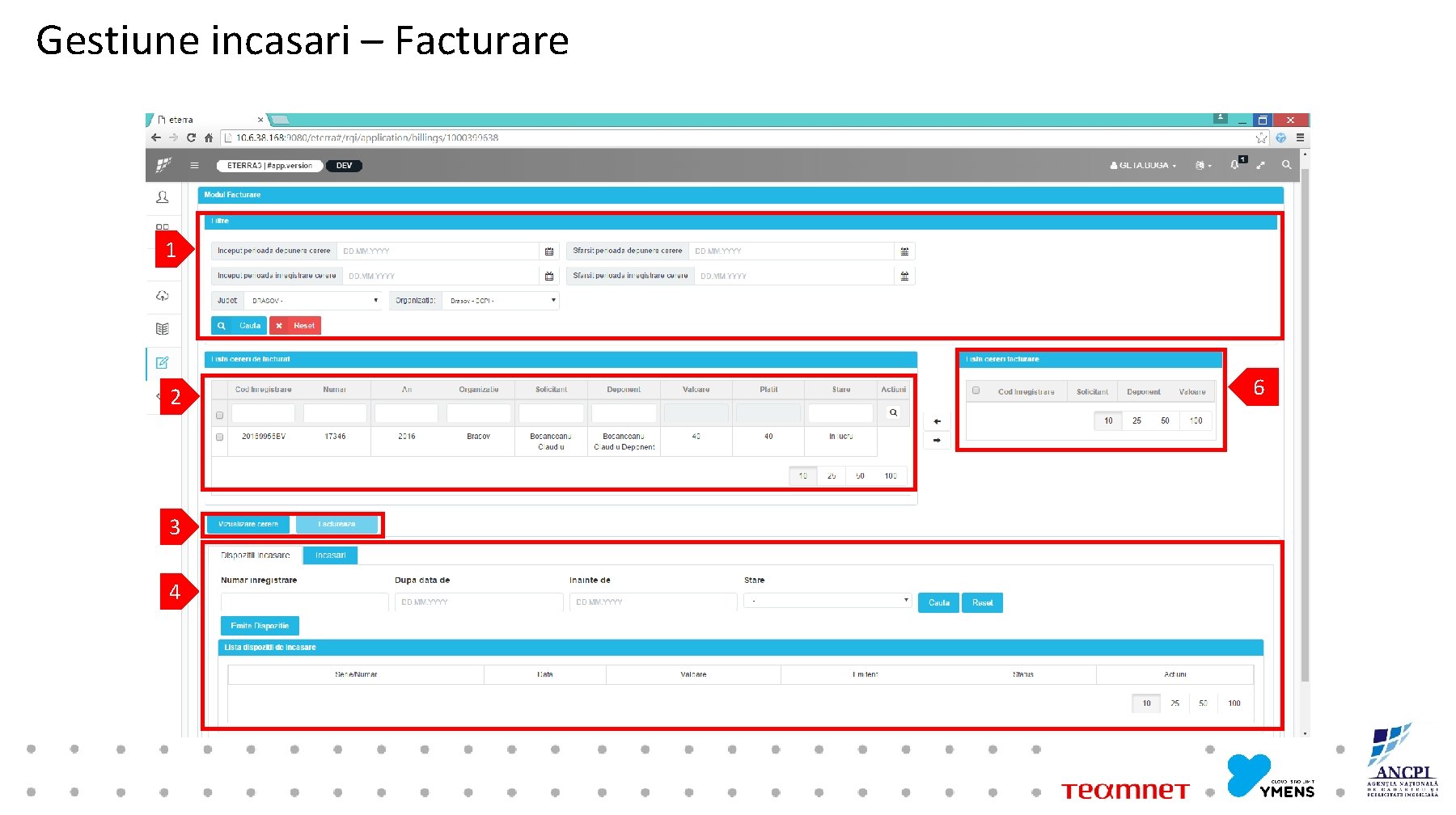 Gestiune incasari – Facturare 1 2 3 4 6 