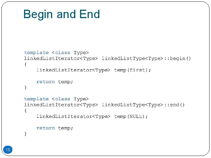 Begin and End 15 Begin and End 15
