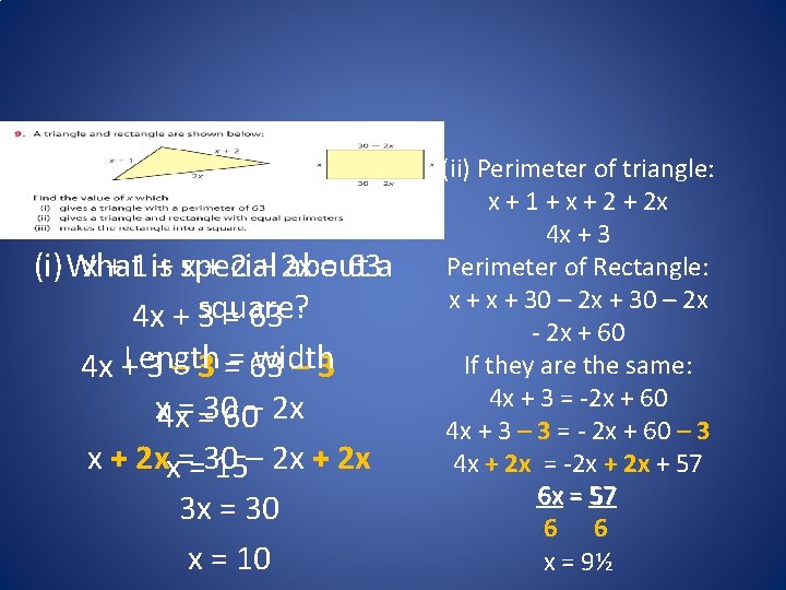 (i) What x + 1 is+ special x + 2 x = 63 a