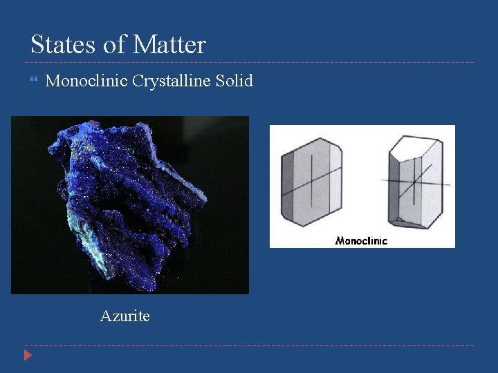 States of Matter Monoclinic Crystalline Solid Azurite 