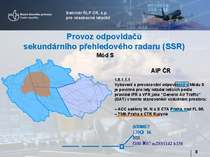 Seminář ŘLP ČR, s. p. pro všeobecné letectví Provoz odpovídačů sekundárního přehledového radaru (SSR)