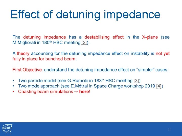 Effect of detuning impedance 11 
