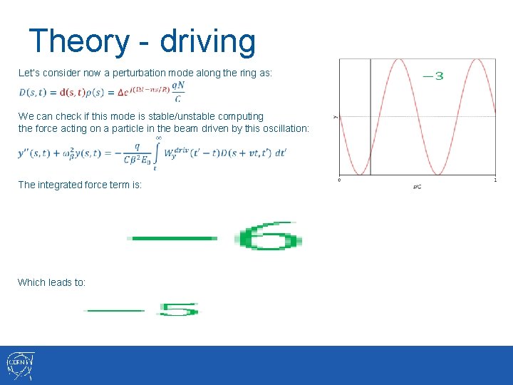 Theory - driving Let’s consider now a perturbation mode along the ring as: We