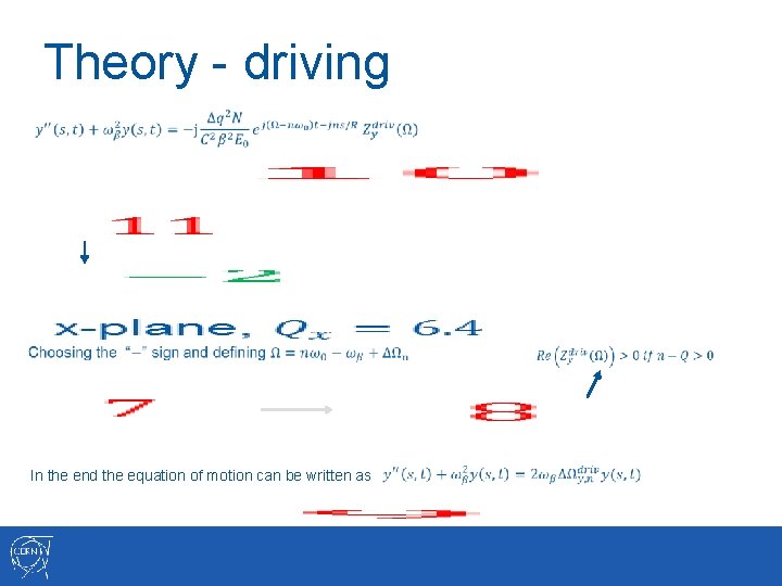 Theory - driving In the end the equation of motion can be written as