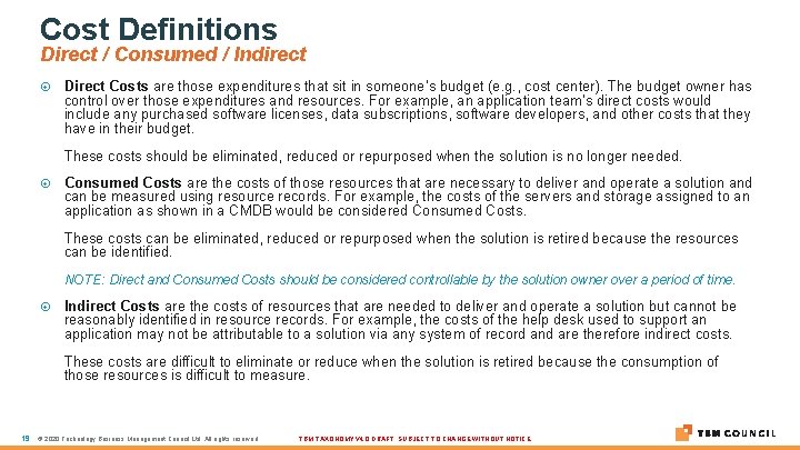 Cost Definitions Direct / Consumed / Indirect Direct Costs are those expenditures that sit Cost Definitions Direct / Consumed / Indirect Direct Costs are those expenditures that sit