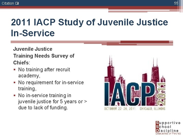 Citation � 4 2011 IACP Study of Juvenile Justice In-Service Juvenile Justice Training Needs