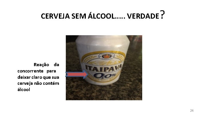 CERVEJA SEM ÁLCOOL. . . VERDADE? Reação da concorrente para deixar claro que sua