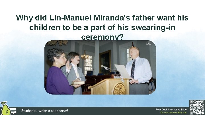 Why did Lin-Manuel Miranda's father want his children to be a part of his