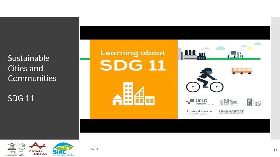 Sustainable Cities and Communities SDG 11 Réunion : . . 14 