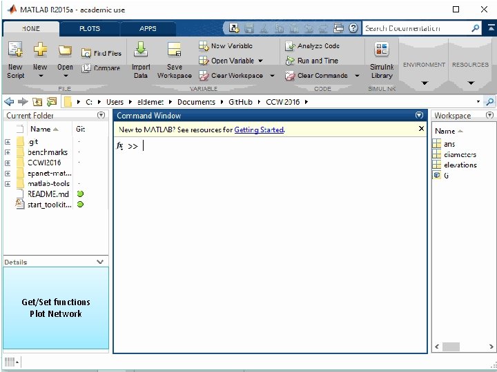 Get/Set functions Plot Network 