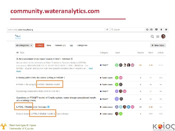 community. wateranalytics. com 