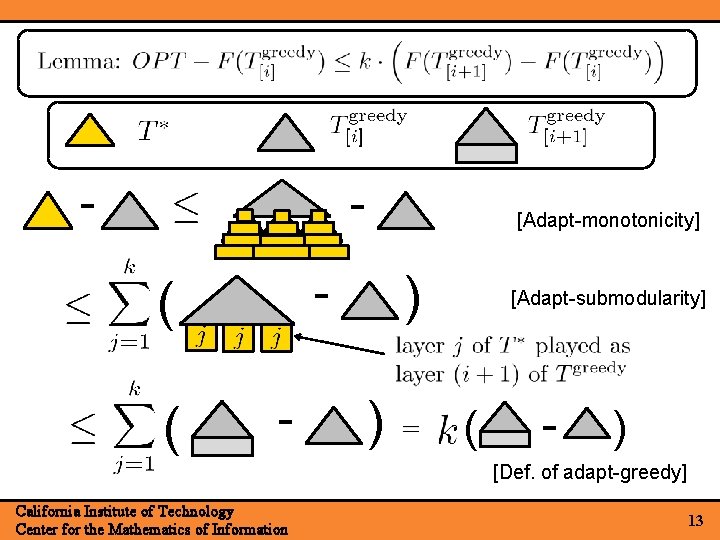 - - ( ( [Adapt-monotonicity] - ) ) [Adapt-submodularity] ( - ) [Def. of
