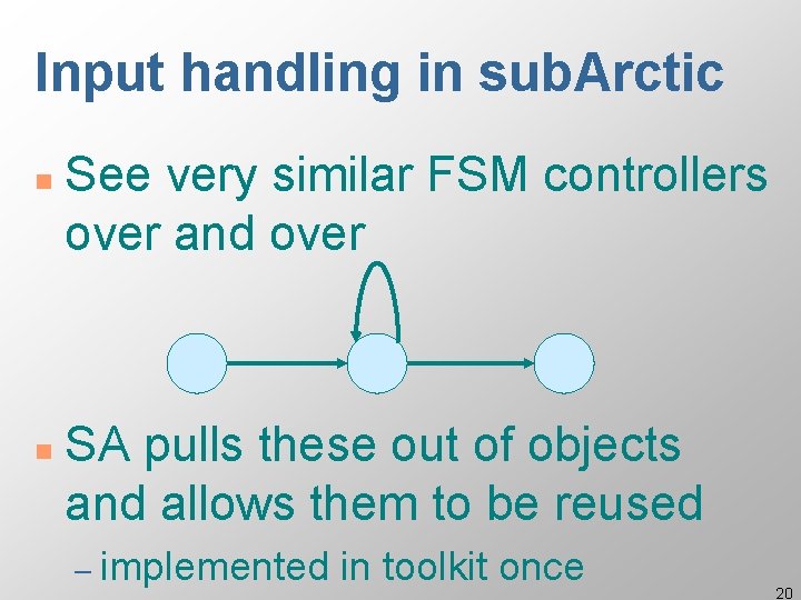 Input handling in sub. Arctic n n See very similar FSM controllers over and Input handling in sub. Arctic n n See very similar FSM controllers over and
