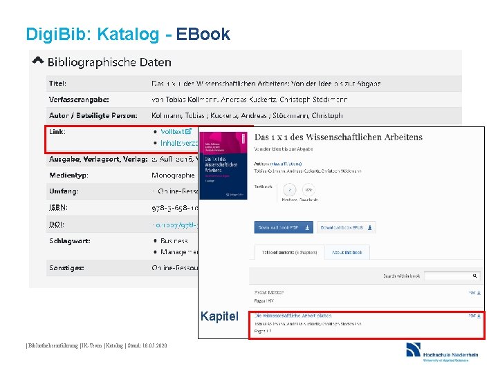Digi. Bib: Katalog - EBook Kapitel | Bibliothekseinführung | IK-Team | Katalog | Stand: