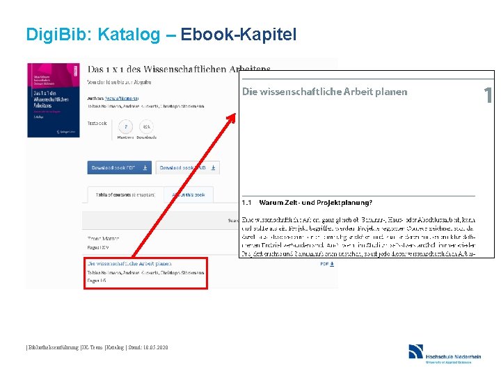 Digi. Bib: Katalog – Ebook-Kapitel | Bibliothekseinführung | IK-Team | Katalog | Stand: 18.