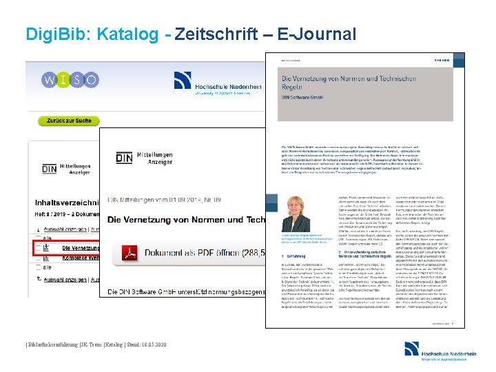 Digi. Bib: Katalog - Zeitschrift – E-Journal | Bibliothekseinführung | IK-Team | Katalog |