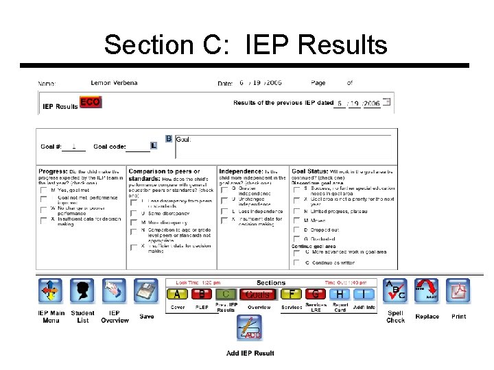 Section C: IEP Results 