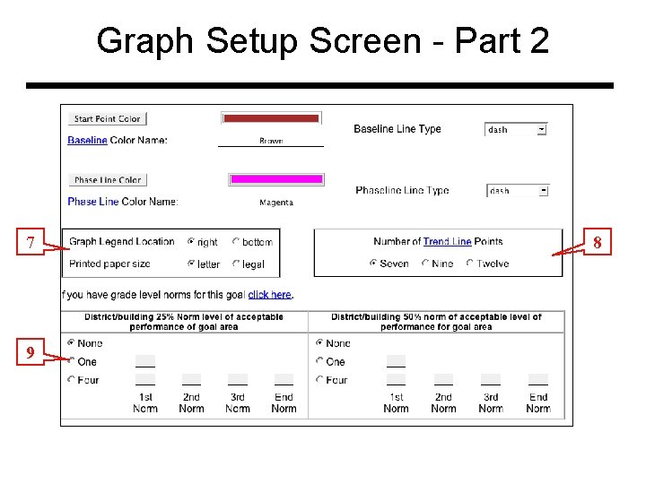 Graph Setup Screen - Part 2 7 9 8 