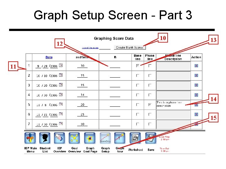 Graph Setup Screen - Part 3 12 10 13 11 14 15 