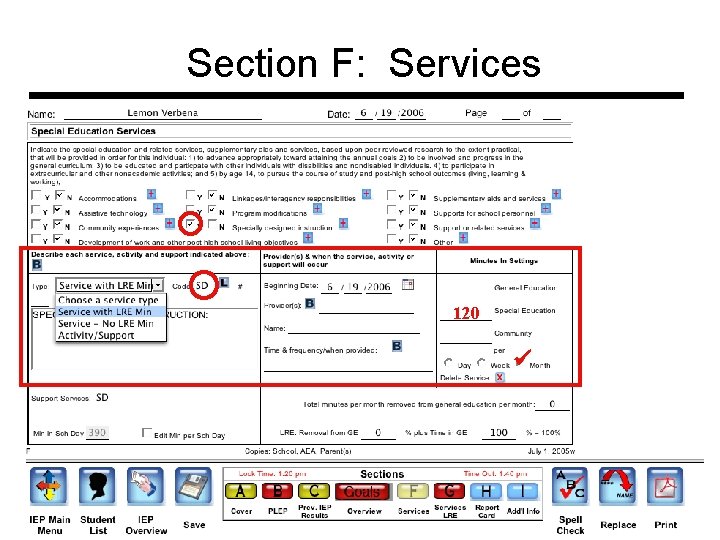 Section F: Services 120 
