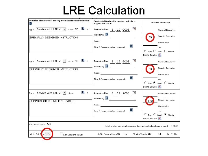 LRE Calculation 
