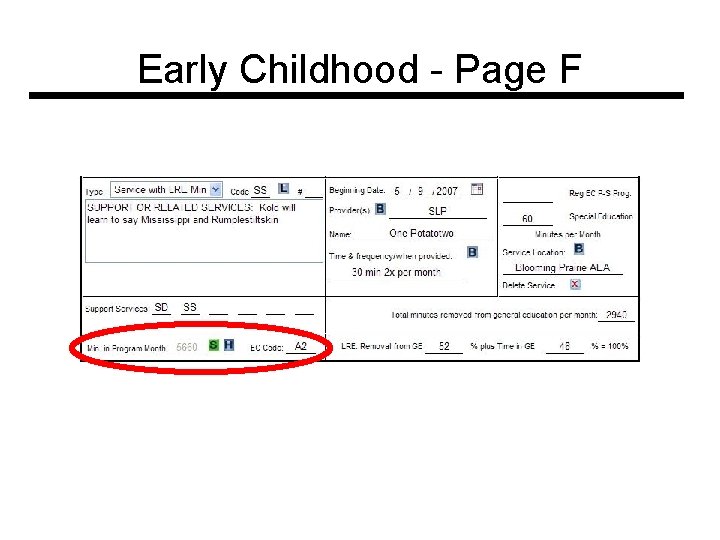 Early Childhood - Page F 