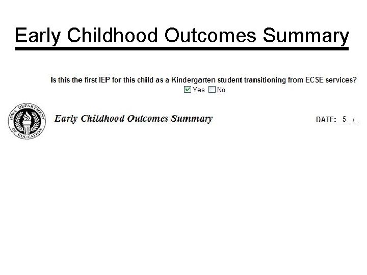 Early Childhood Outcomes Summary 