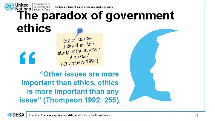 Module 2 – Essentials of ethics and public integrity The paradox of government ethics Module 2 – Essentials of ethics and public integrity The paradox of government ethics