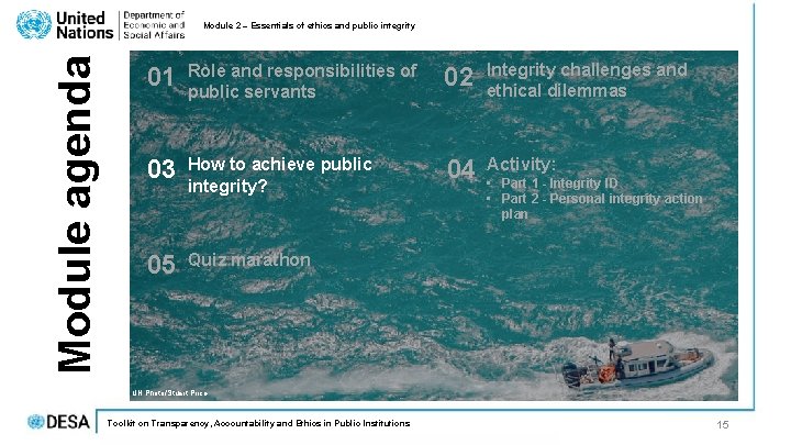 Module agenda Module 2 – Essentials of ethics and public integrity 01 Role and Module agenda Module 2 – Essentials of ethics and public integrity 01 Role and