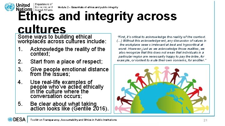 Module 2 – Essentials of ethics and public integrity Ethics and integrity across cultures Module 2 – Essentials of ethics and public integrity Ethics and integrity across cultures