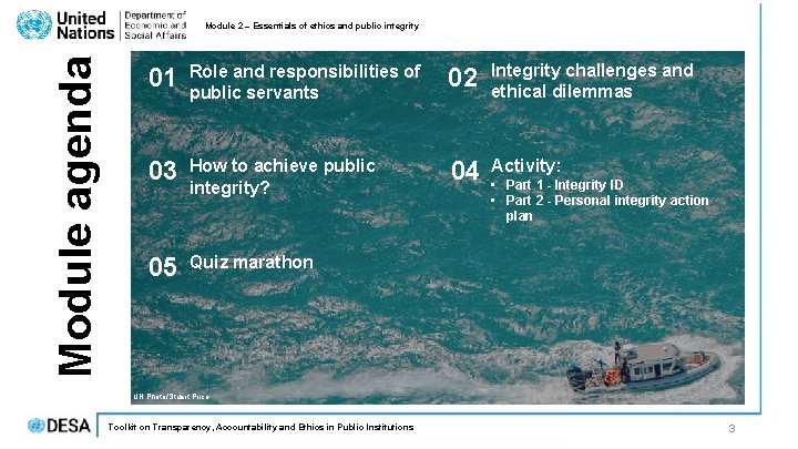 Module agenda Module 2 – Essentials of ethics and public integrity 01 Role and Module agenda Module 2 – Essentials of ethics and public integrity 01 Role and