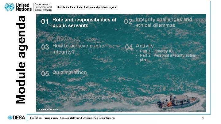 Module agenda Module 2 – Essentials of ethics and public integrity 01 Role and Module agenda Module 2 – Essentials of ethics and public integrity 01 Role and