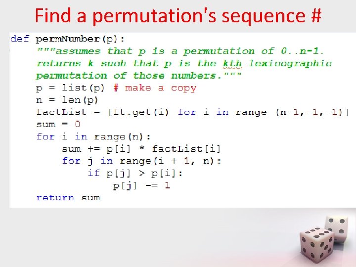 Find a permutation's sequence # 