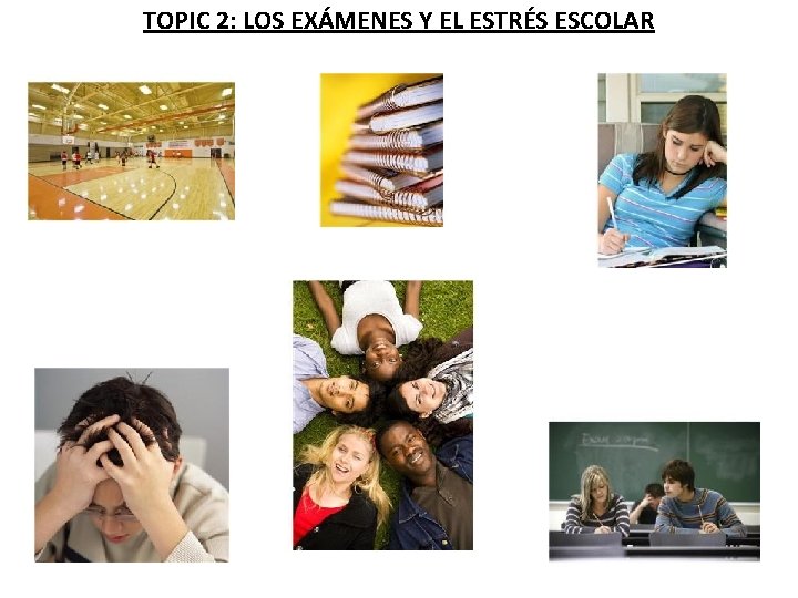 TOPIC 2: LOS EXÁMENES Y EL ESTRÉS ESCOLAR 