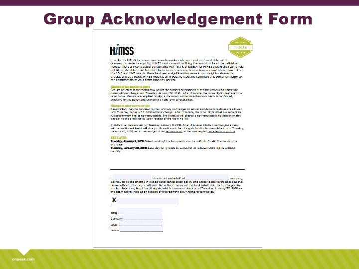 Group Acknowledgement Form 