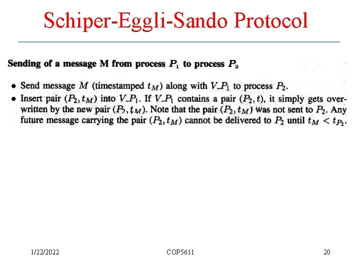 Schiper-Eggli-Sando Protocol 1/22/2022 COP 5611 20 