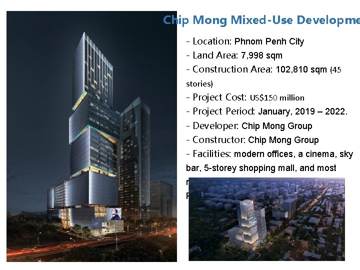 Chip Mong Mixed-Use Developme - Location: Phnom Penh City - Land Area: 7, 998