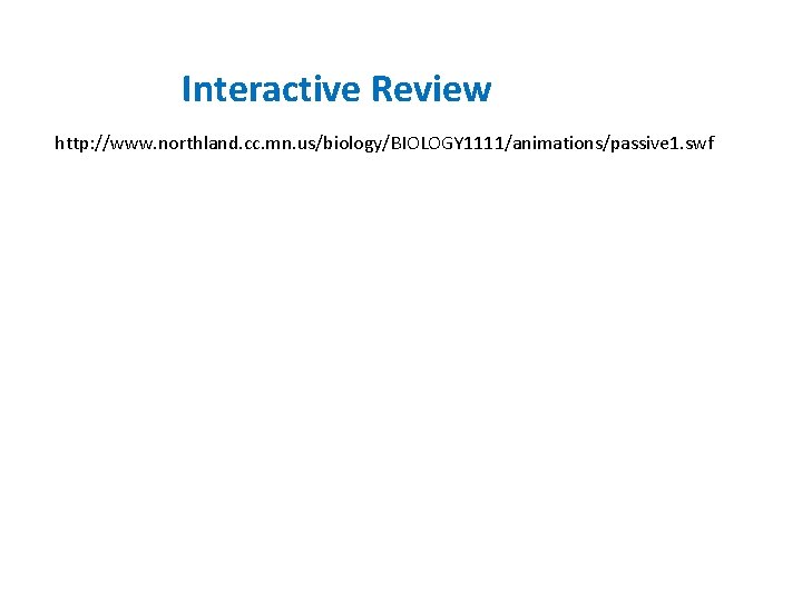 Interactive Review http: //www. northland. cc. mn. us/biology/BIOLOGY 1111/animations/passive 1. swf 