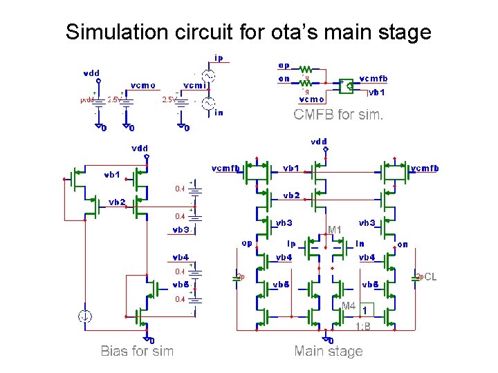 Simulation circuit for ota’s main stage 