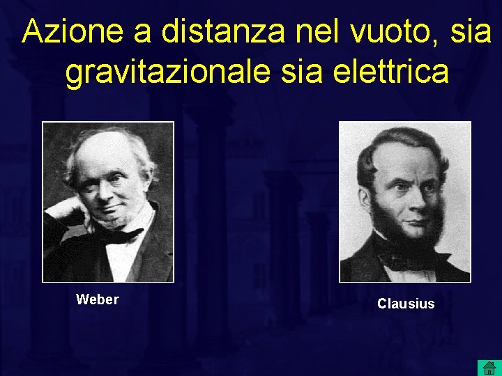 Azione a distanza nel vuoto, sia gravitazionale sia elettrica Weber Clausius 