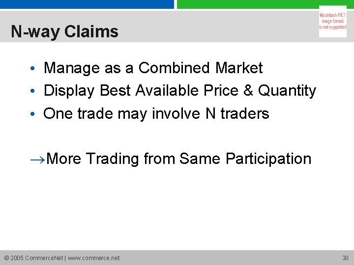 N-way Claims • Manage as a Combined Market • Display Best Available Price &
