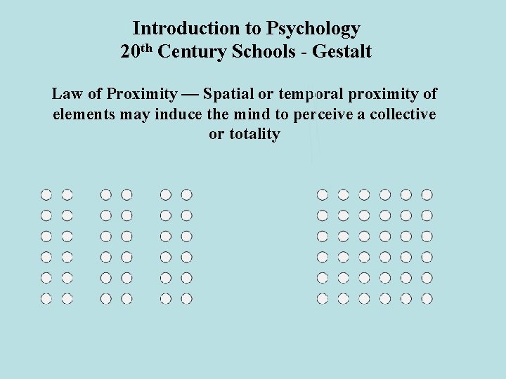 Introduction to Psychology 20 th Century Schools - Gestalt Law of Proximity — Spatial