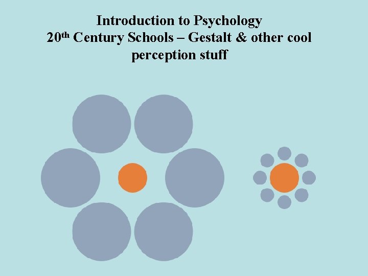 Introduction to Psychology 20 th Century Schools – Gestalt & other cool perception stuff