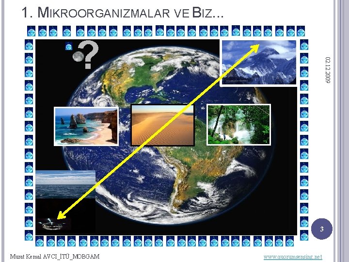 1. MIKROORGANIZMALAR VE BIZ. . . 02. 12. 2009 ? 3 Murat Kemal AVCI_İTÜ_MOBGAM